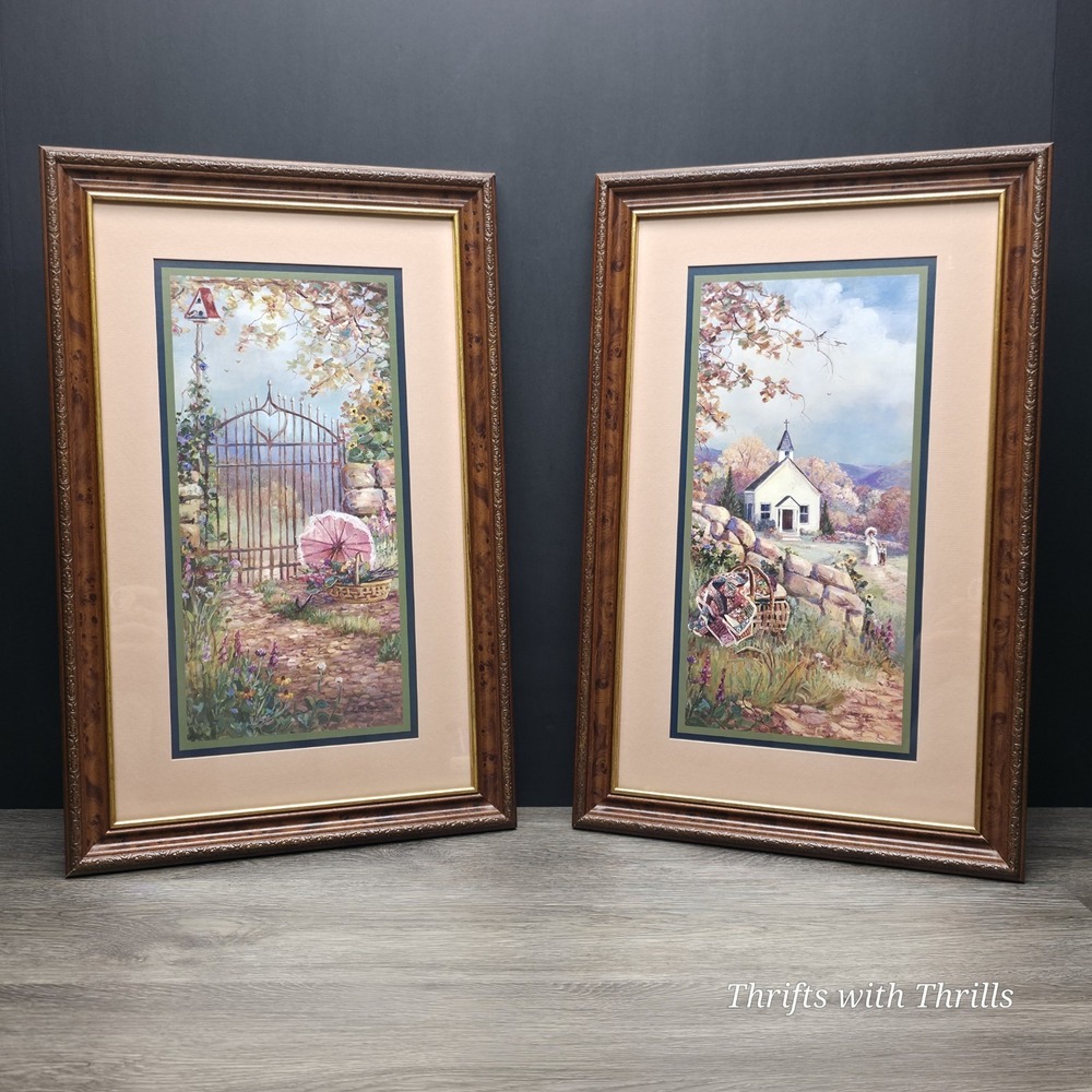 Vintage Set Of Bettie Hebert Felder Franed & Matted Prints 14.5" X 22.5"